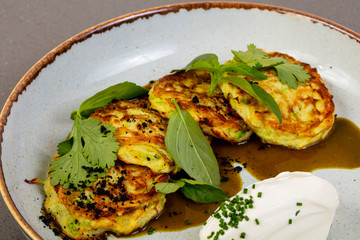 Pancakes with zucchini