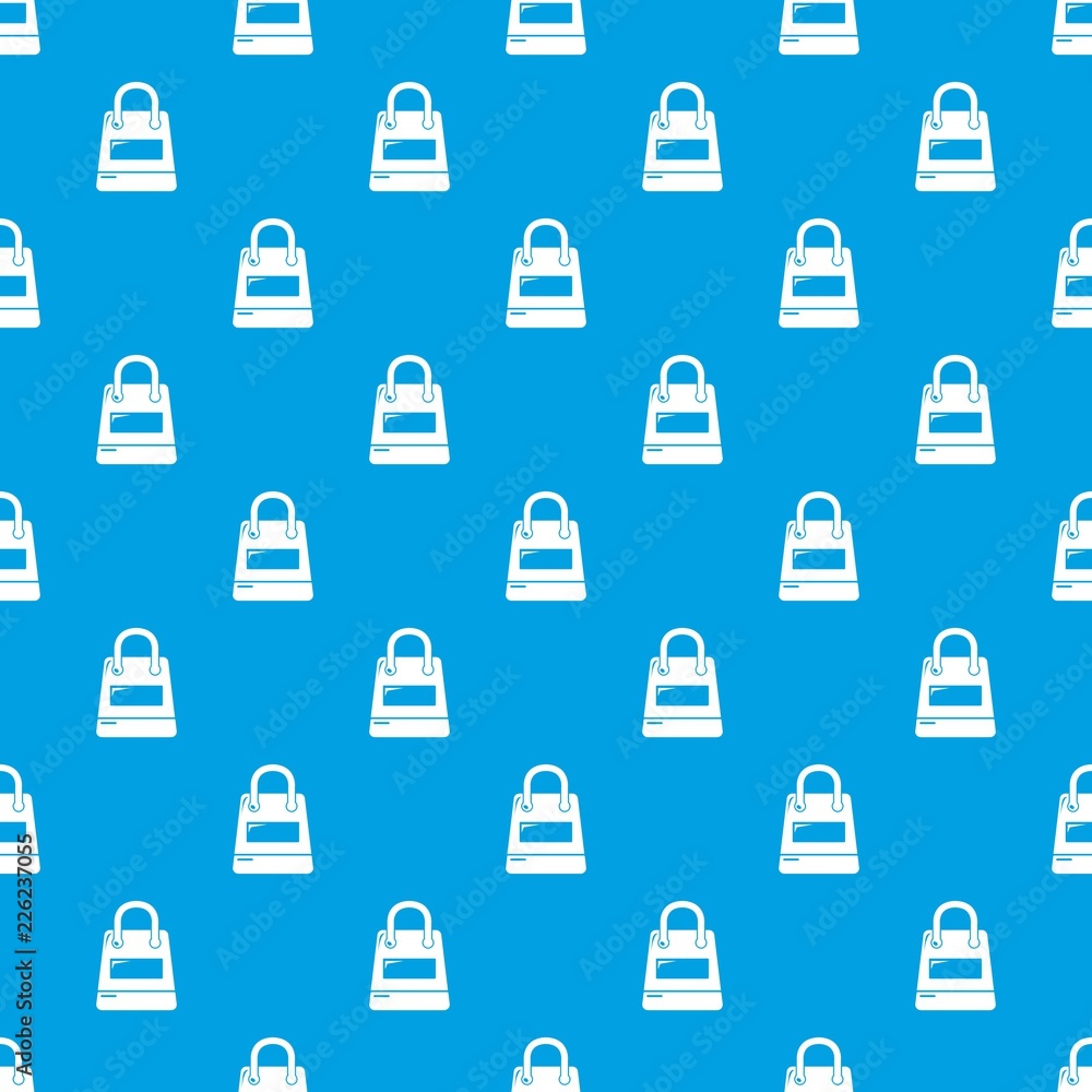 Poster shopping bag pattern vector seamless blue repeat for any use