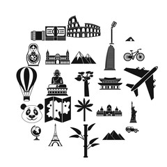 Trip icons set. Simple set of 25 trip vector icons for web isolated on white background