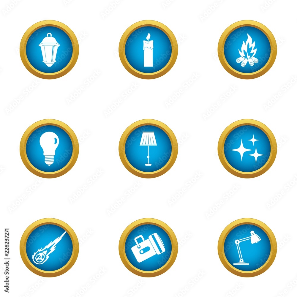 Poster emphasize icons set. flat set of 9 emphasize vector icons for web isolated on white background