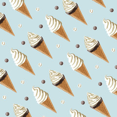  Background of ice cream cones two kinds vector