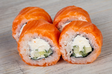 Japanese roll with salmon