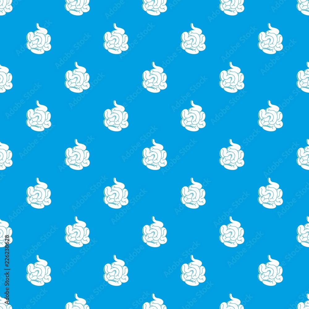 Poster small intestine pattern vector seamless blue repeat for any use