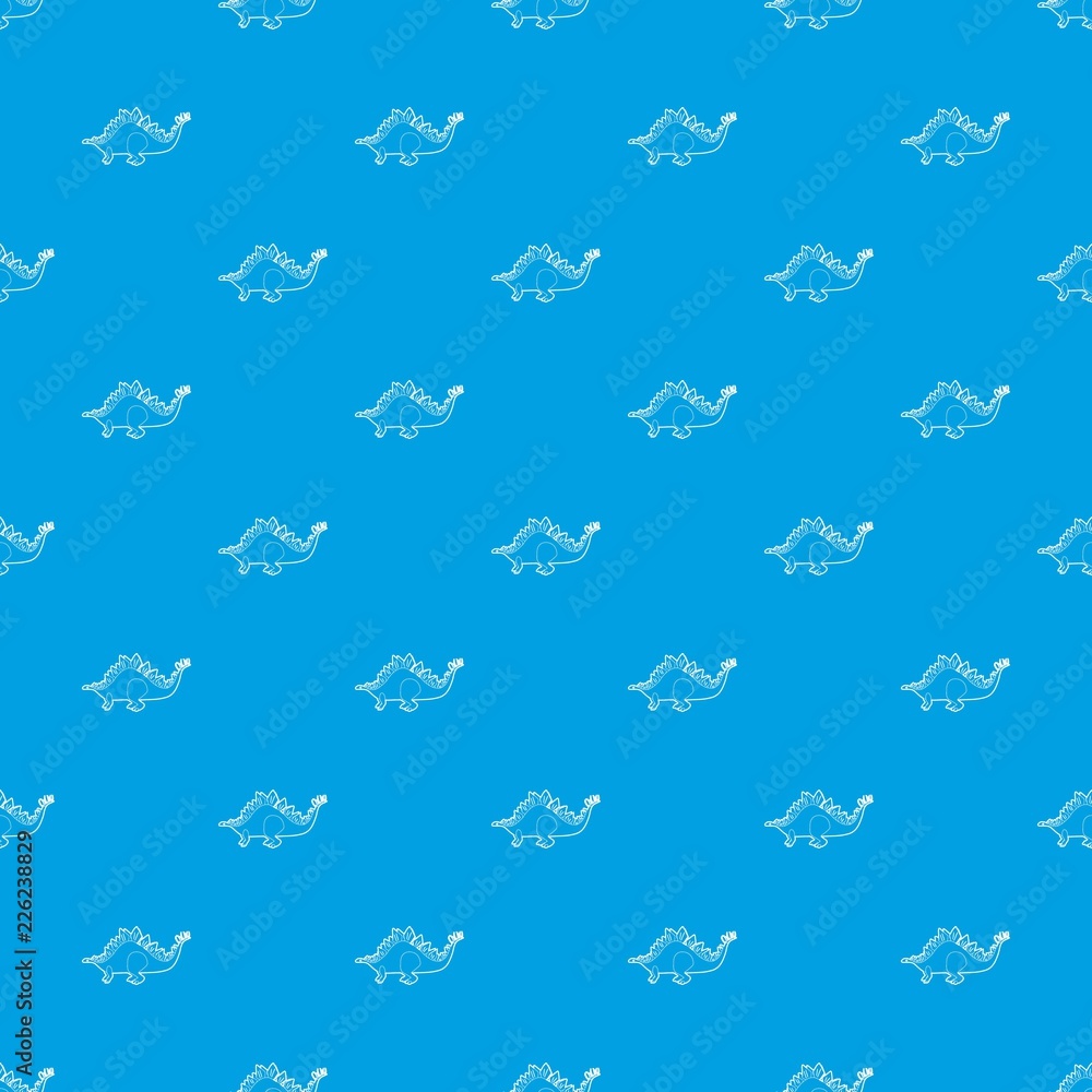 Poster stegosaurus pattern vector seamless blue repeat for any use