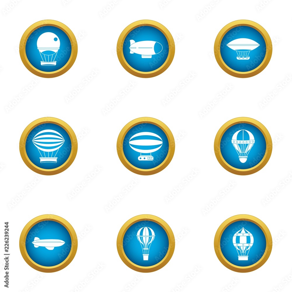 Poster overhead icons set. flat set of 9 overhead vector icons for web isolated on white background