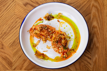 Tasty salmon tartar