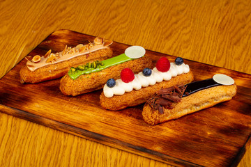 Eclair with cream