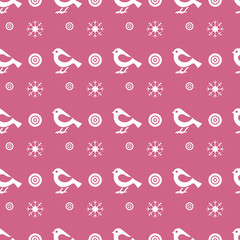 Christmas, New Year 2019 backdrop. Snowflake, bird