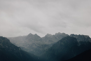 French Alps near Grenoble. Mountain peaks. 