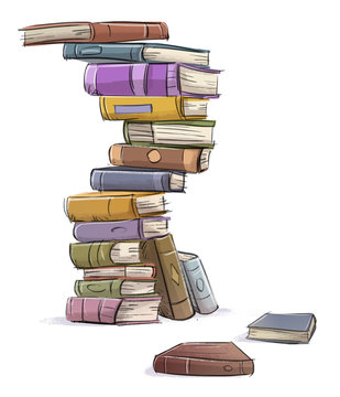 libros apilados