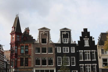 Fototapeta na wymiar Typical,historic, old, Amsterdam houses.