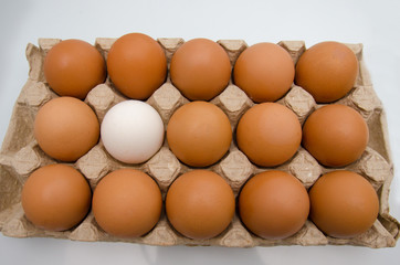 yellow eggs in a paper package