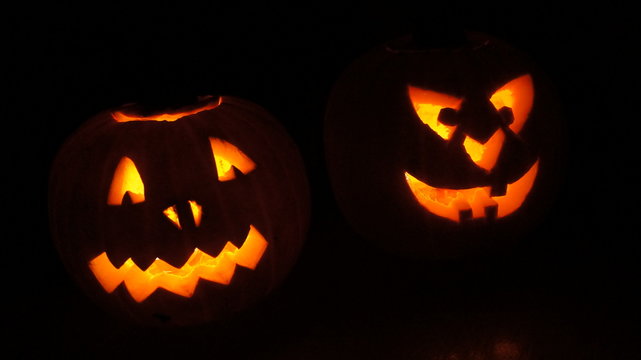 Glowing Halloween Pumpkins