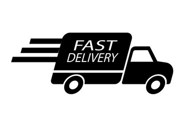 Fast delivery truck icon vector.