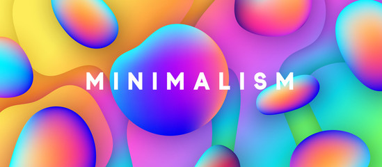 Minimal abstract design shapes fluid colorful gradients