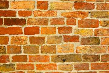 Close up image of a brick wall background.
