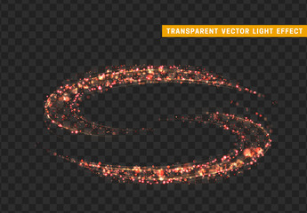 Glowing lights red glitter. Sparkle particles texture. Christmas dust, luxury sparkling vector background