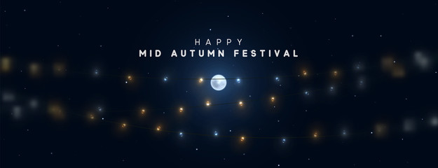 Banner Mid Autumn Festival. National holiday in China.