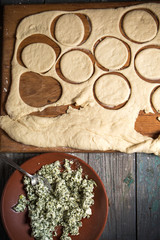 Obraz na płótnie Canvas Spinach dough and filling
