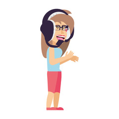 Obraz premium girl with headphone avatar character