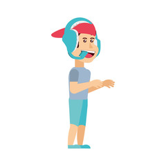 boy with headphone avatar character