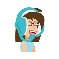 girl with headphone avatar character
