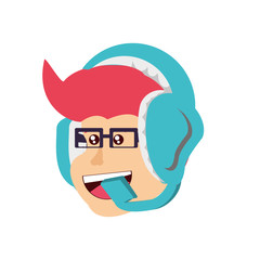 head of boy with headphone avatar character