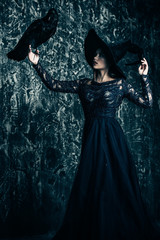 Fototapeta premium beautiful lady at halloween