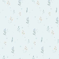 Watercolor Merry Christmas seamless patterns with snowman, holiday cute animals deer, rabbit. Christmas celebration paper. Winter new year design.