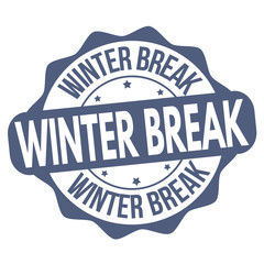 Winter break sign or stamp