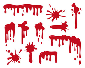 Set of blood drips for halloween design. - obrazy, fototapety, plakaty