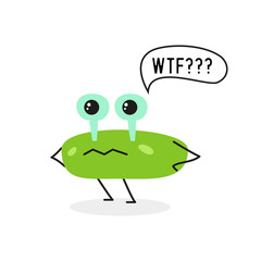 Cartoon monster on white background.