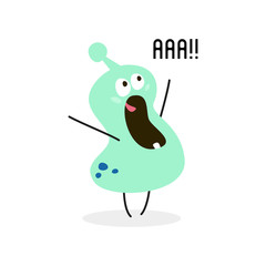 Cartoon monster on white background.