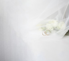 Obraz na płótnie Canvas wedding rings on white background