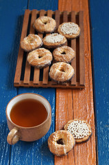 Cup of tea and shortbread cookies