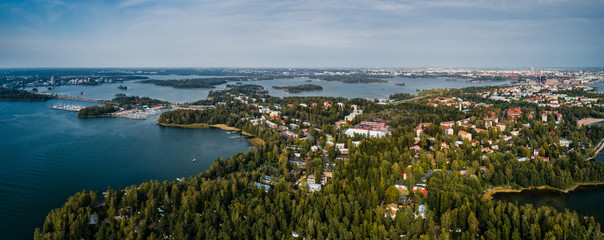 View from the sky of Lauttasaari Helsinki, Finland