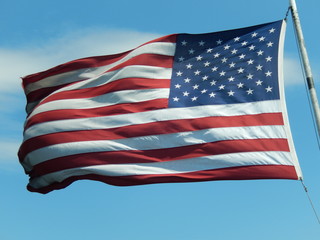 USA flag in the wind