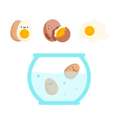 Eggs in various forms  Vector illustration. 