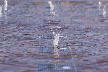 Water fountain in blue