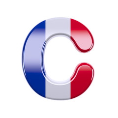 French flag letter C - Capital 3d France font - France, Paris or patriotism concept