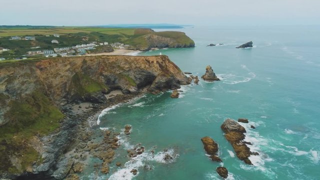 The amazing Coast of Cornwall England with its rocky cliffs