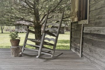 old rustic rocking chair