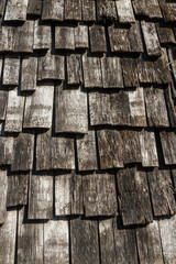 Rustic wood and bark cladding.