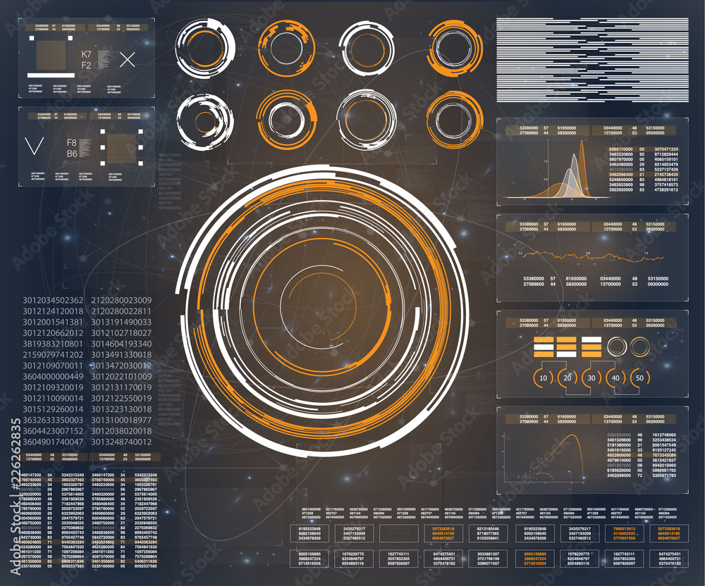 Aufkleber hud. vector background abstract technology communication data science. tech icon. hud ui.