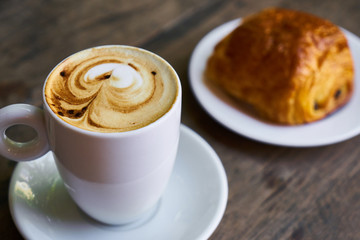 Croissant and Latte