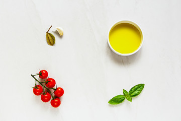 Naklejka na ściany i meble Olive oil and ingredients
