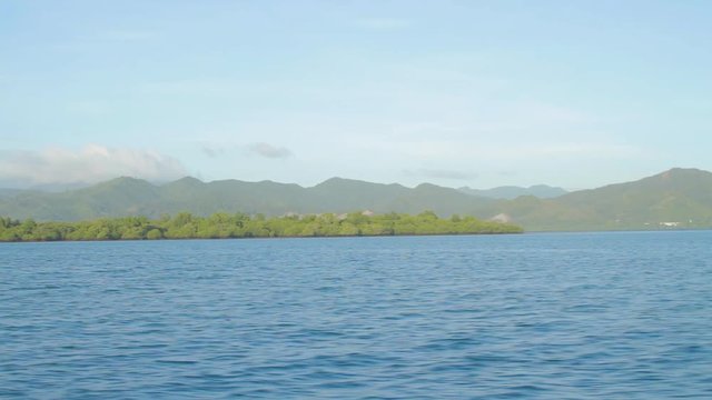 Epic Island Cruise. Epic shot approaching a bunch of mangrove trees near Puerto Princesa on the Palawan Island of the Philippines.