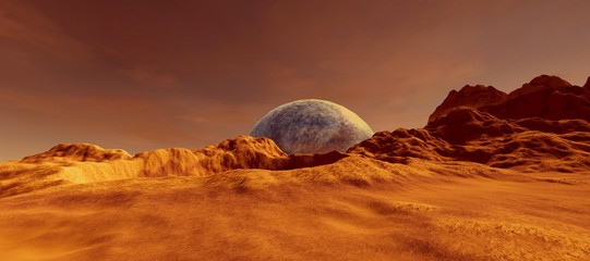 Extremely detailed and realistic high resolution 3d illustration of a mars like Exoplanet © Sasa Kadrijevic