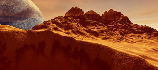 Extremely detailed and realistic high resolution 3d illustration of a mars like Exoplanet © Sasa Kadrijevic