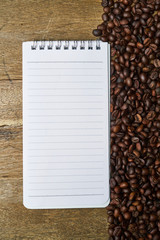 Coffee Beans and Notebook